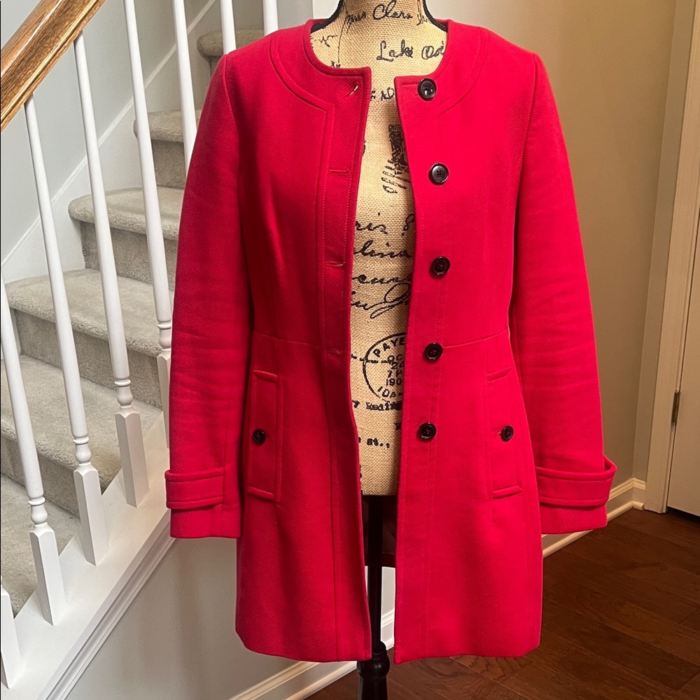 EUC Banana Republic Red Women's Trench Coat (M) - Picture 9 of 14